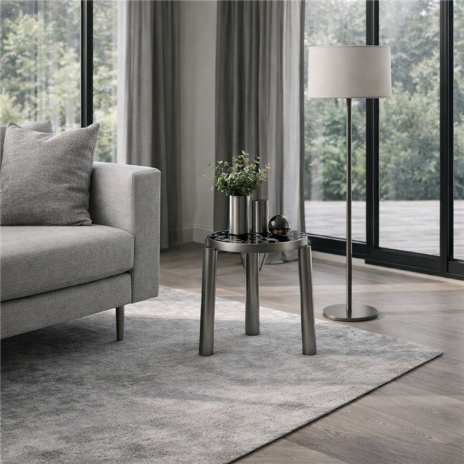 Side table Edland ST, sintered stone/metal, D55cm H55cm