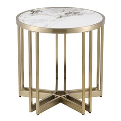 Side table Eferding ST, sintered stone/metal, D55cm H55cm