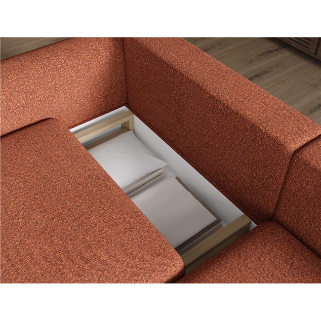 Corner sofa Elcossta R, sleeping function, Jaffray 30, brown, H95x244x154cm