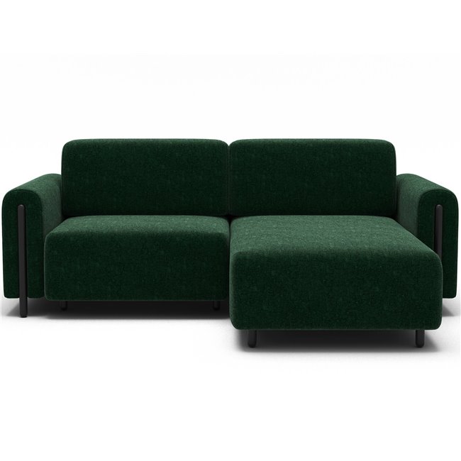Corner sofa Elcossta R, sleeping function, Amore 35, boucle, dark green, H95x244x154cm