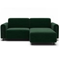 Corner sofa Elcossta R, sleeping function, Amore 35, boucle, dark green, H95x244x154cm