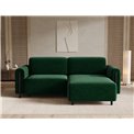 Corner sofa Elcossta R, sleeping function, Amore 35, boucle, dark green, H95x244x154cm