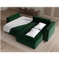 Corner sofa Elcossta R, sleeping function, Amore 35, boucle, dark green, H95x244x154cm