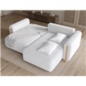 Corner sofa Elcossta R, sleeping function, Royal 01, boucle, white, H95x244x154cm