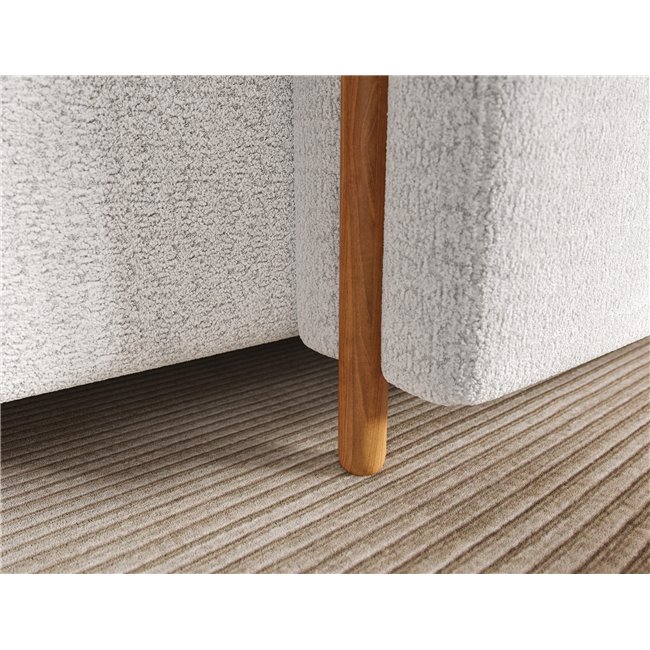 Corner sofa Elcossta R, sleeping function, Royal 01, boucle, white, H95x244x154cm