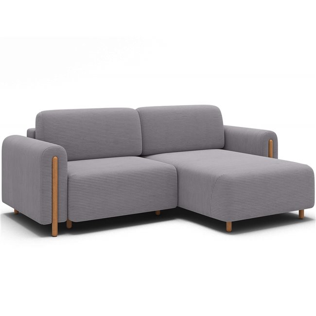 Corner sofa Elcossta R, sleeping function, Jarell 03, corduroy, grey, H95x244x154cm