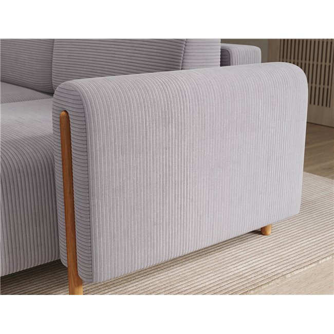 Corner sofa Elcossta R, sleeping function, Jarell 03, corduroy, grey, H95x244x154cm