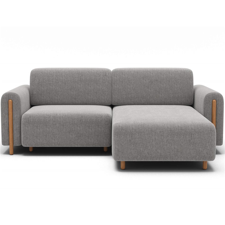 Corner sofa Elcossta R, sleeping function, Amore 04, boucle, grey, H95x244x154cm