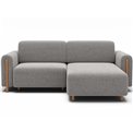 Corner sofa Elcossta R, sleeping function, Amore 04, boucle, grey, H95x244x154cm