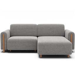 Corner sofa Elcossta R, sleeping function, Amore 04, boucle, grey, H95x244x154cm