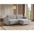 Corner sofa Elcossta R, sleeping function, Amore 04, boucle, grey, H95x244x154cm