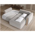 Corner sofa Elcossta R, sleeping function, Amore 04, boucle, grey, H95x244x154cm