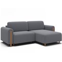 Corner sofa Elcossta R, sleeping function, Calmora 05, grey, H95x244x154cm