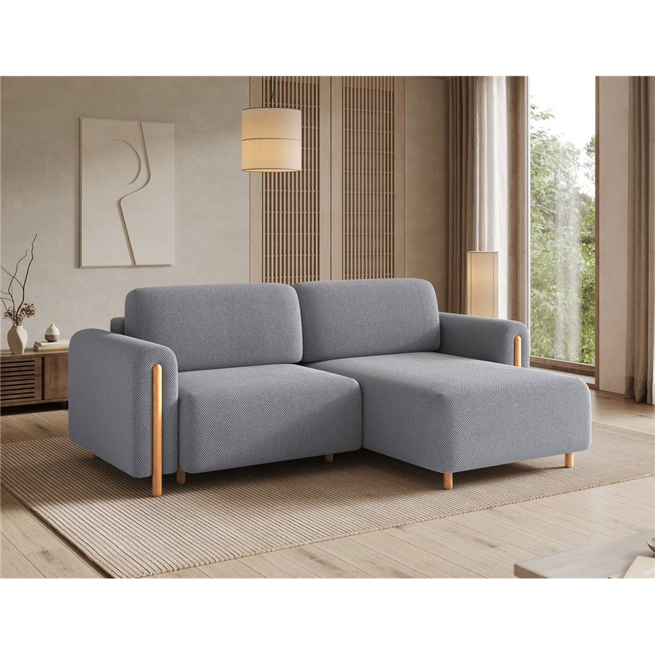 Corner sofa Elcossta R, sleeping function, Calmora 05, grey, H95x244x154cm