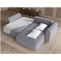 Corner sofa Elcossta R, sleeping function, Calmora 05, grey, H95x244x154cm