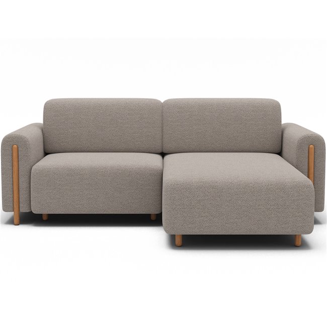 Corner sofa Elcossta R, sleeping function, Royal 18, boucle, beige, H95x244x154cm
