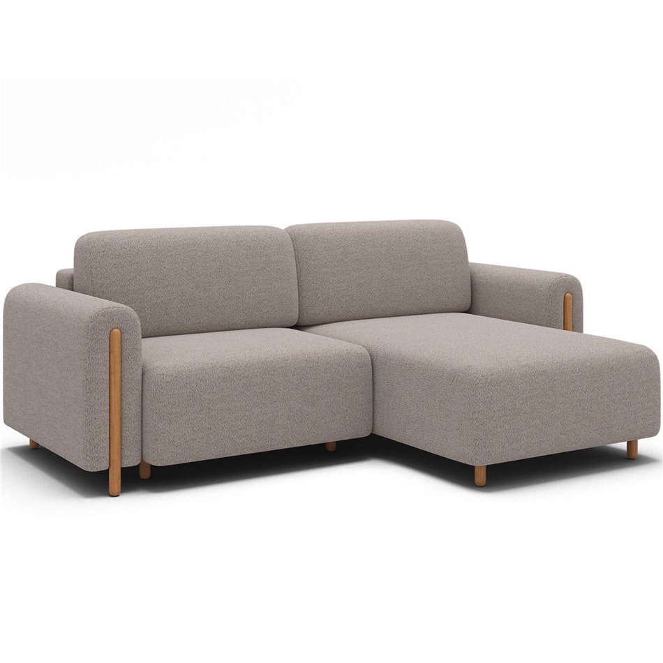 Corner sofa Elcossta R, sleeping function, Royal 18, boucle, beige, H95x244x154cm