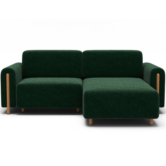 Corner sofa Elcossta R, sleeping function, Amore 35, boucle, dark green, H95x244x154cm