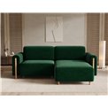 Corner sofa Elcossta R, sleeping function, Amore 35, boucle, dark green, H95x244x154cm