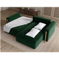 Corner sofa Elcossta R, sleeping function, Amore 35, boucle, dark green, H95x244x154cm