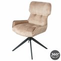 Dining chair Filetino, rotatable 360 degrees, light brown, H89x63.5x55cm, seat height 50cm