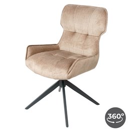 Dining chair Filetino, rotatable 360 degrees, light brown, H89x63.5x55cm, seat height 50cm