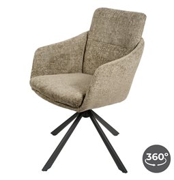 Обеденный стул Sabugo 4, серо-коричневый, вращающийся на 360 градусов, H90x59x64cm, высота сиденья 48cm