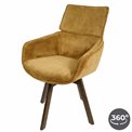 Dining chair Sarre 41, brown/mustard color, rotatable 360 degrees, H91x64.5x59cm, seat height 49.5cm