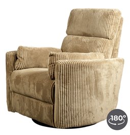 Electric recliner/rocking chair Hoka 02, light brown, rotatable 180 degrees, H89-106x101x98-168cm, seat height 50-57cm