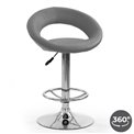 Барный стул Hoker H15, вращающийся на 360 градусов, серый, H80-102x54x46см, высота сиденья 61-82см