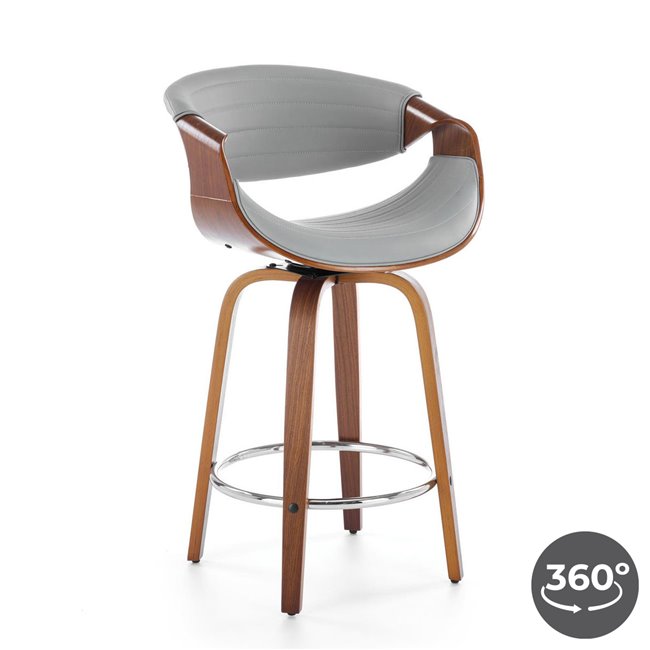 Bar stool Heija, H123, rotatable 360 degrees, grey, H91x55x51, seat height 63cm