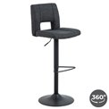 Bar stool Asylva, rotatable 360 degrees, grey, H115x41.5x52cm, seat height 62-83cm