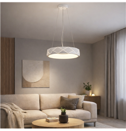 Pendant lamp Rully white, H18-110cm, D50cm, LED 28.8W, 3000K, 2300lm