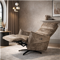 Electric recliner Amandy cremona-24 K, 2 motors, brown, rotatable 360 degrees, H74-110x76x90-158cm, seat height 40-51cm