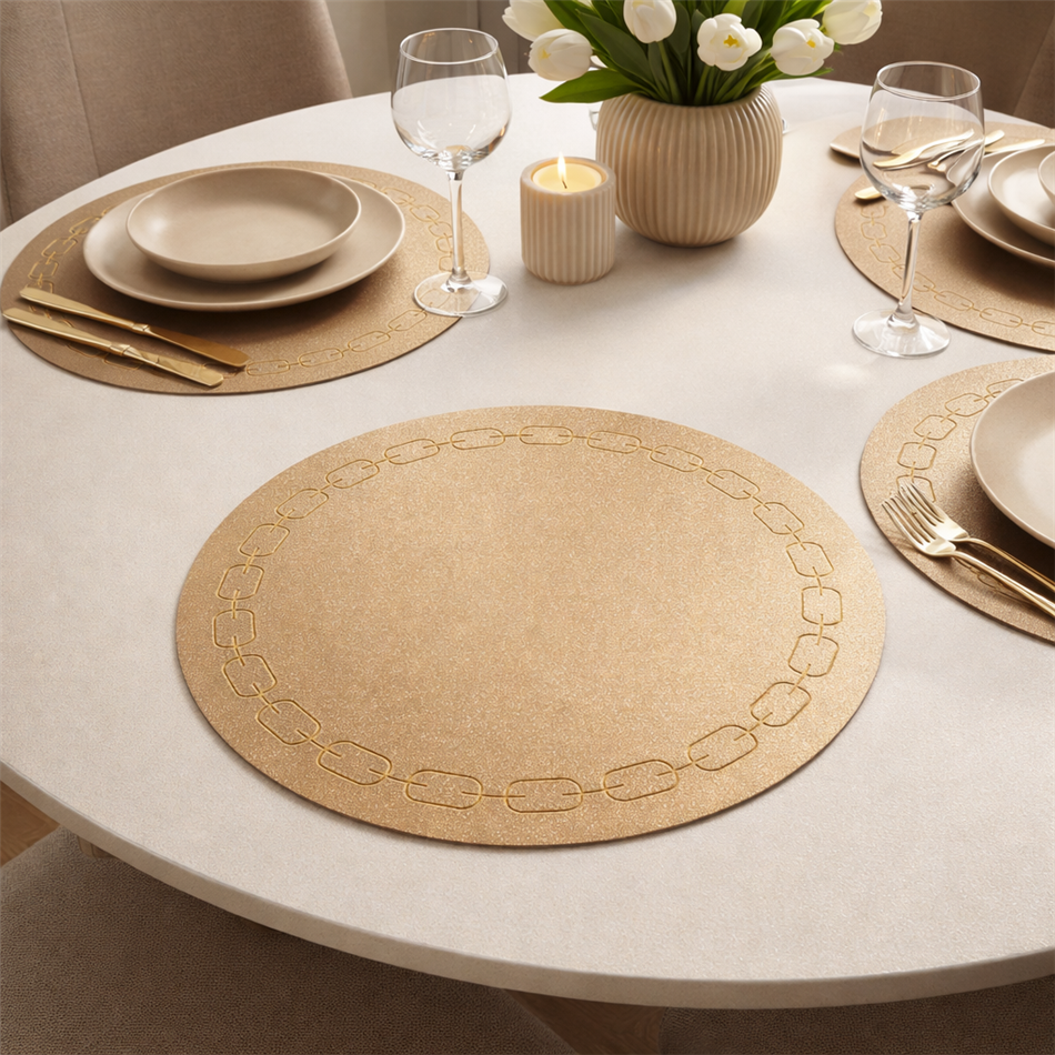 Placemat Padeany, brown, D38cm