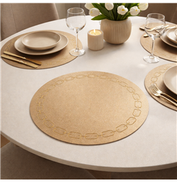 Placemat Padeany, brown, D38cm