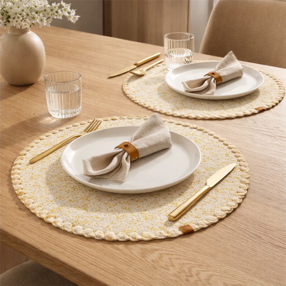 Placemat Padermino, beige, D38cm