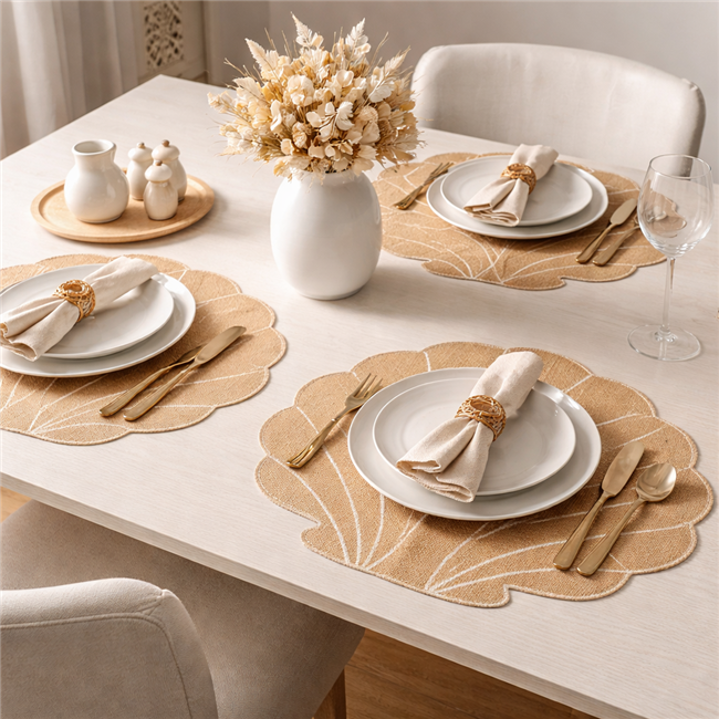 Placemat Palatto, sand color, D38cm