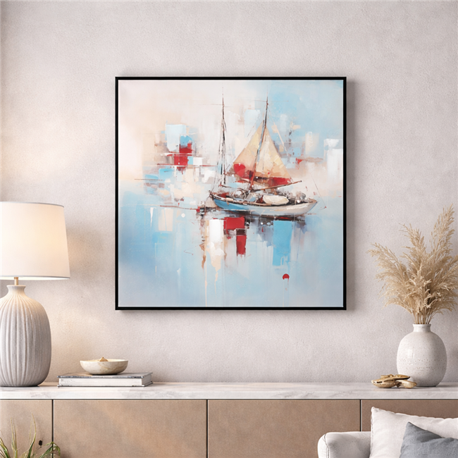 Картина на холсте Saillboat, 80x80x3.5cm