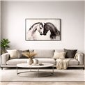 Картина на холсте Black and white horses, 120x90x4cm