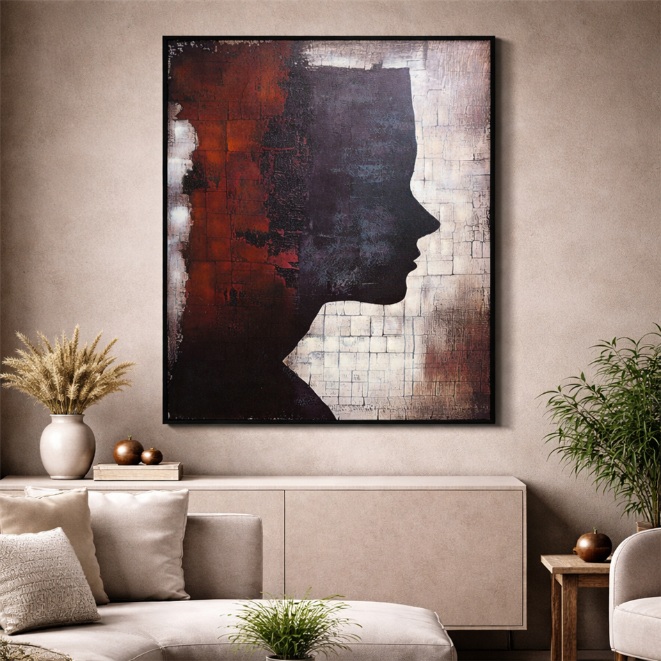 Картина на холсте Lady in black I, 90x120x4cm