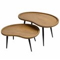 Side table set 2 Sagonne, mango wood/metal, 70x38cm H40cm, 60x36cm H30cm