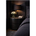 Bedside table Savelli black, plywood/wood veneer/artificial marble, H48x60x41cm
