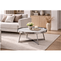 Coffee table Egling ST, sintered stone/stainless steel, D80cm H45cm