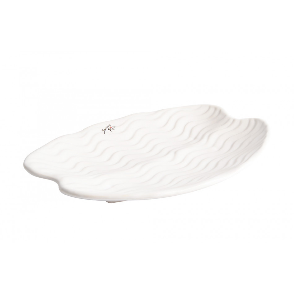 Декоративная тарелка ORGANIC, белая, 26x20x4cm
