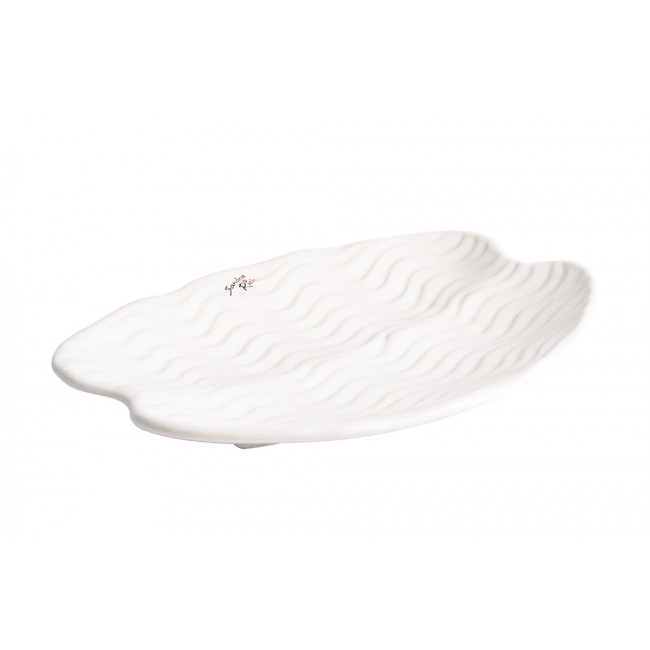 Decorative Plate ORGANIC, white, 26x20x4cm