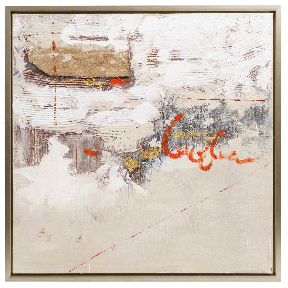 Oil paiting Abstract Gold Accented II, 80x80cm