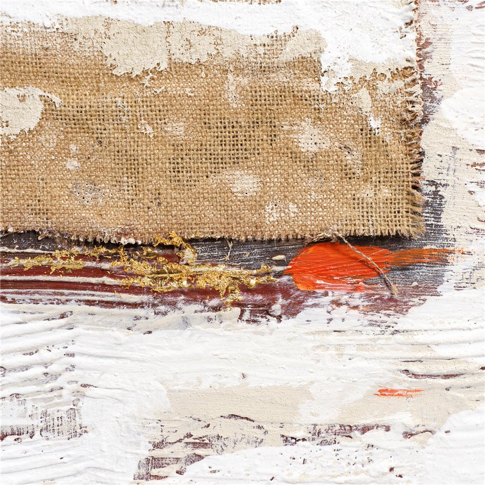 Oil paiting Abstract Gold Accented II, 80x80cm