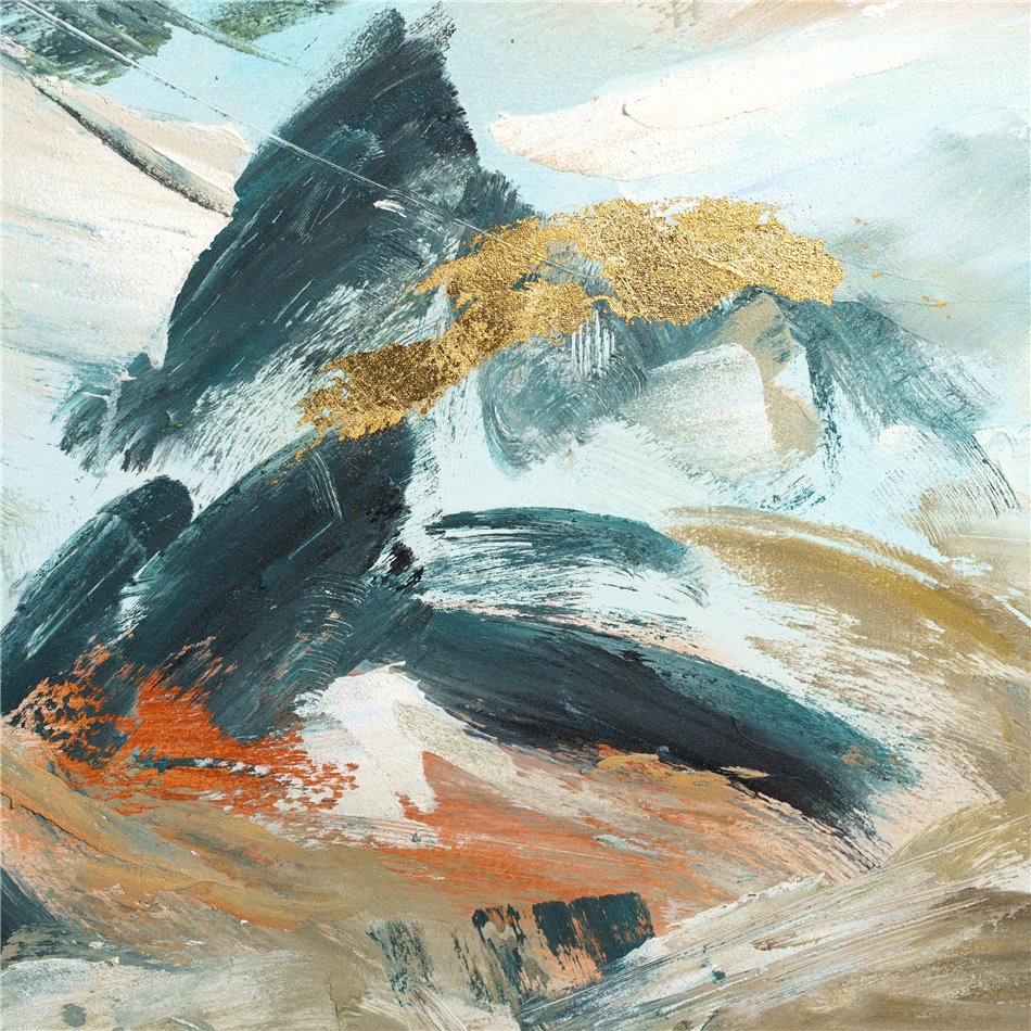 Oil paiting Abstract Mountains II, 70x180cm