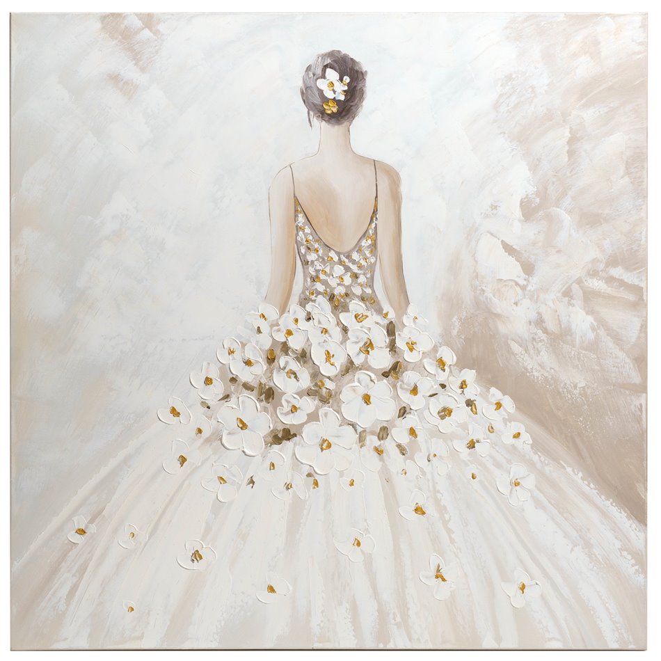 Oil paiting Back View of a Beauty, 100x100cm